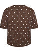 Kurz&auml;rmelige Strickbluse mit Polka Dots, Braun, Packshot image number 1