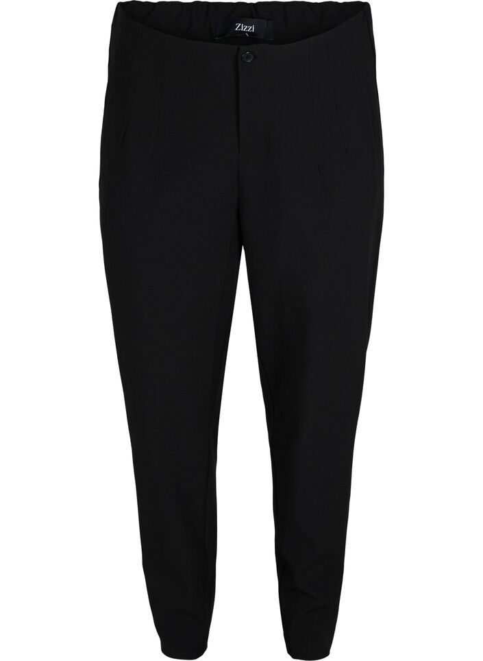 Klassische Hose mit hoher Taille, Schwarz, Packshot image number 0
