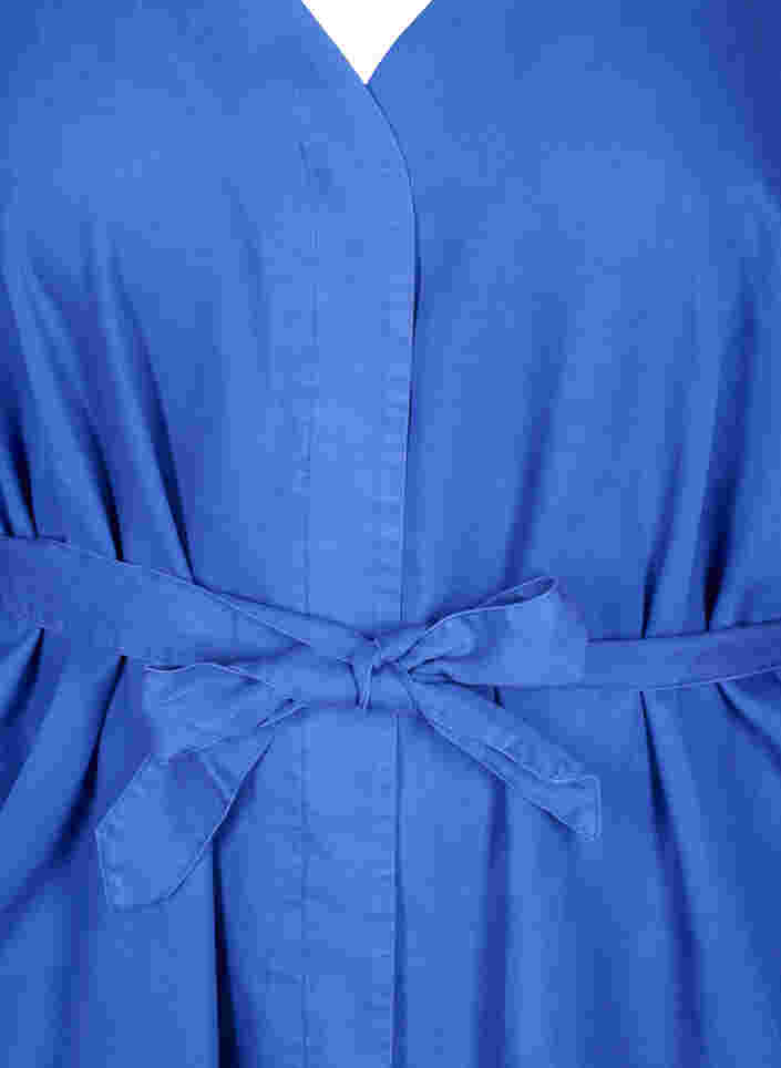 Kleid mit 3/4-Ärmeln und Bindeband, Dazzling Blue, Packshot image number 2
