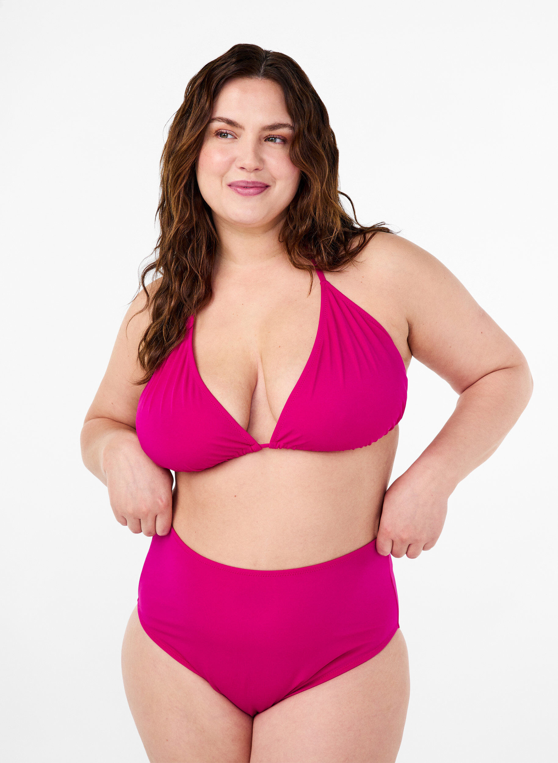 Bikini-Unterteile mit hoher Taille, Pink, Model