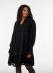 Kleid aus Viskose mit R&uuml;schen und transparenten &Auml;rmeln, Schwarz, Model image number 0