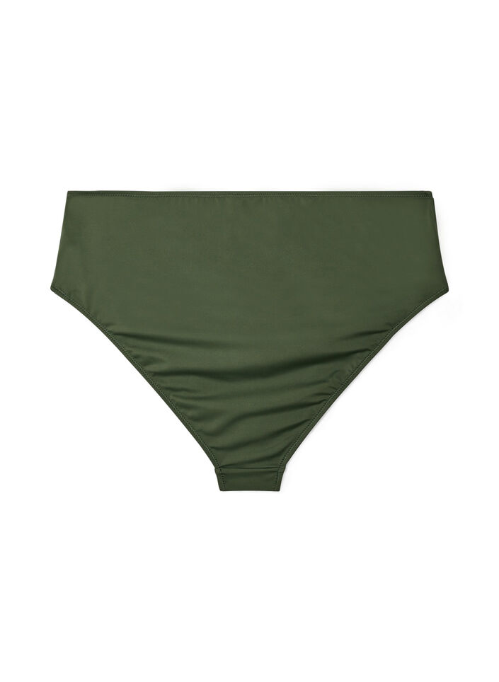 Hoch taillierter Tai-Bikini-Slip mit Golddetail, Gr&uuml;n, Packshot