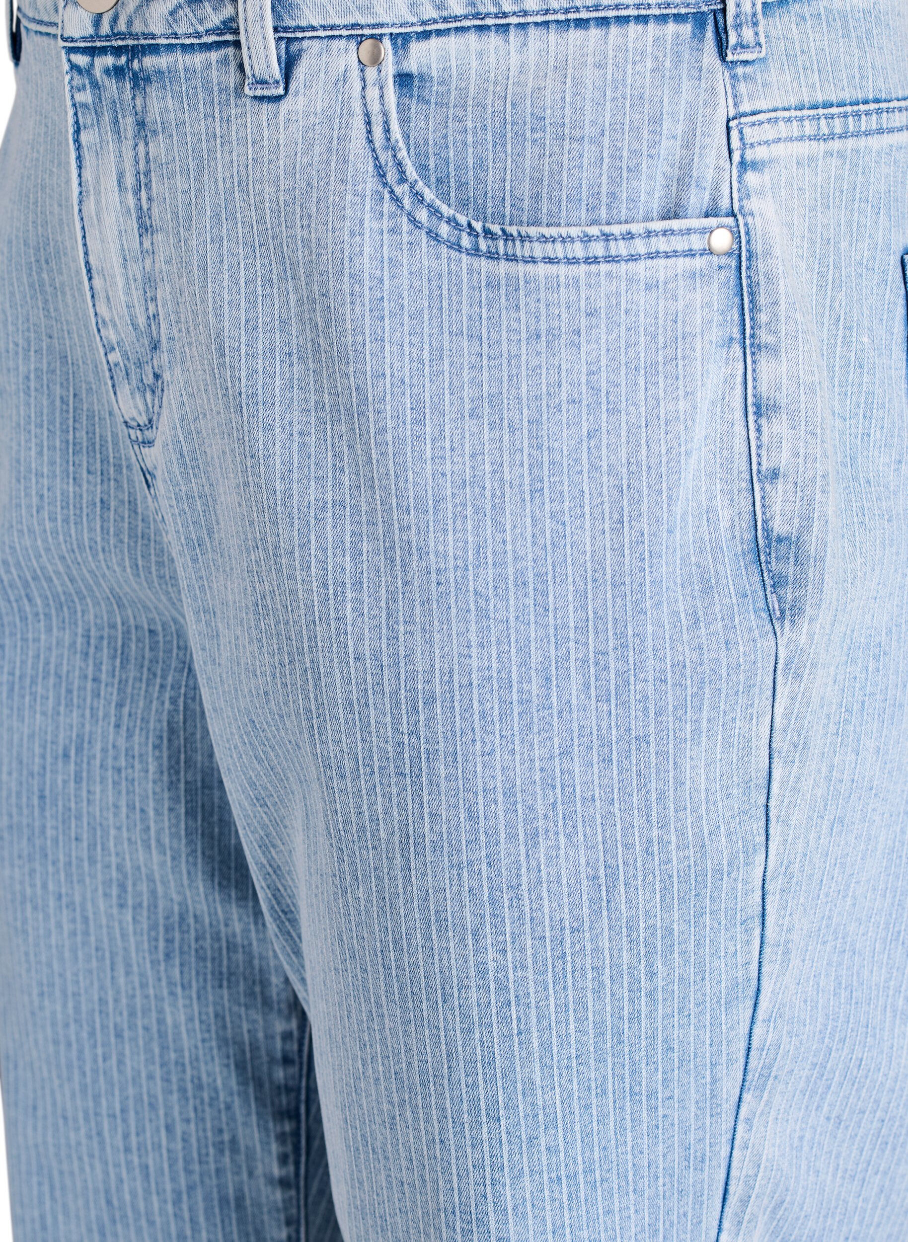 ZizziNadelstreifenjeans mit gerader Passform, Blau, Packshot image number 2