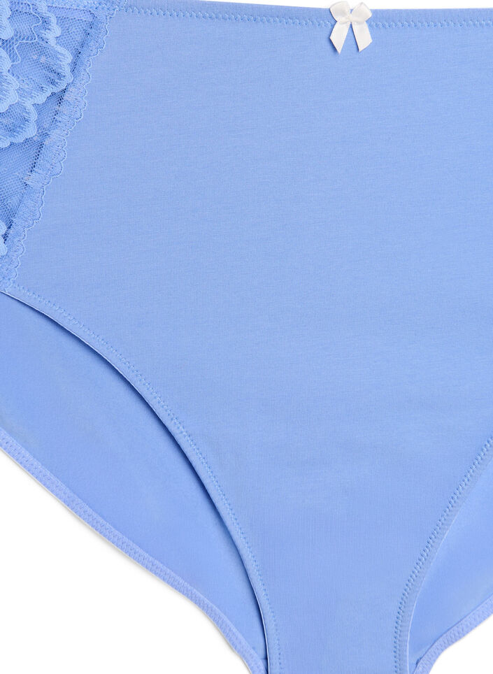 Slip aus Baumwolle mit Spitzeneins&auml;tzen, Blau, Packshot image number 2