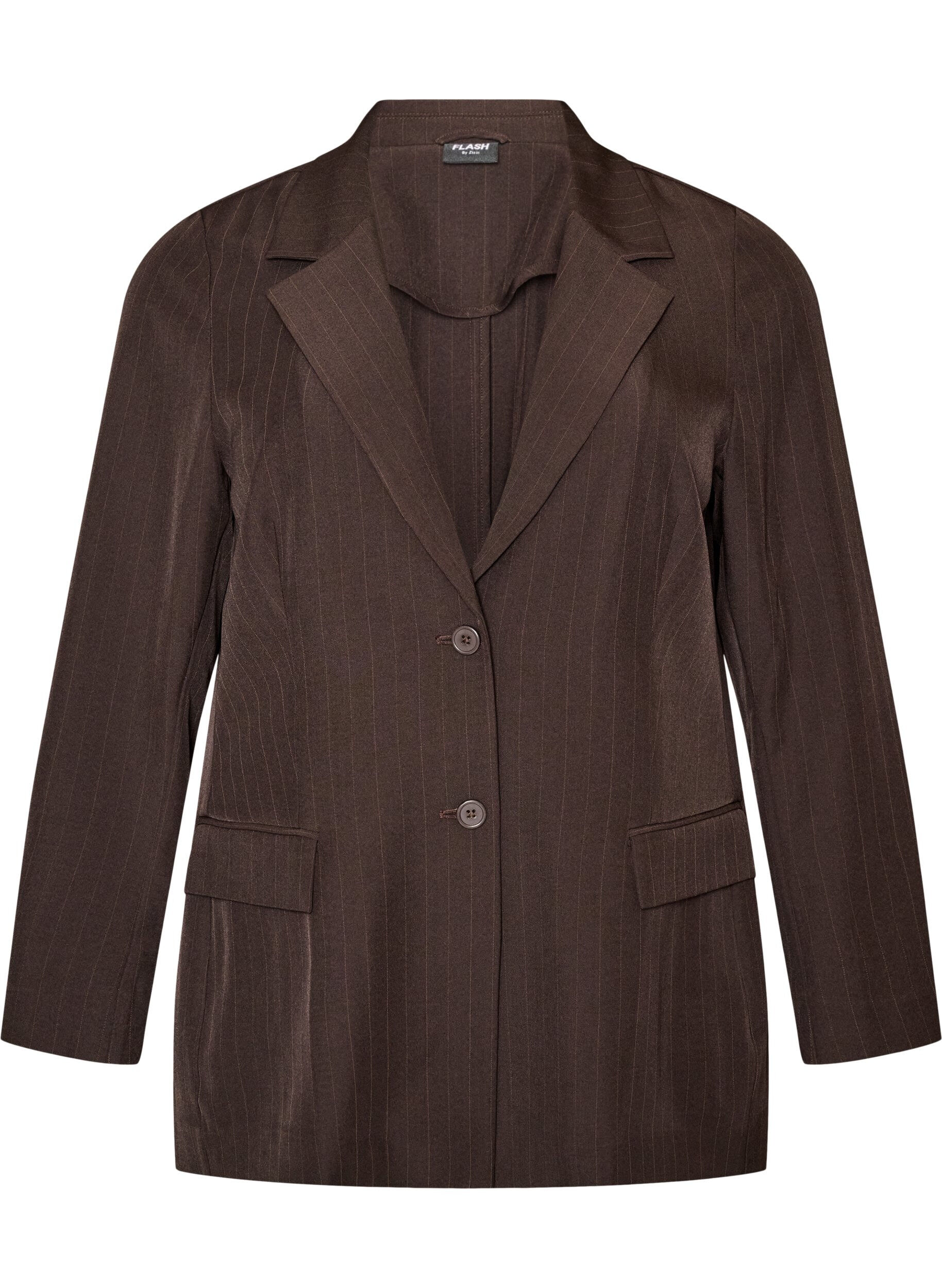 ZizziBlazer mit Taschen und Schlitzen, Braun, Packshot image number 0