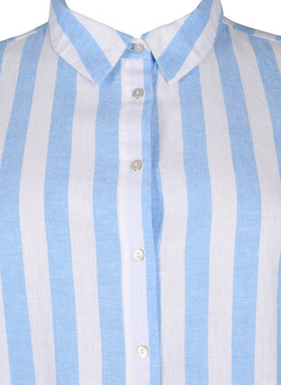 Langes Hemd aus Leinen und Baumwolle, Blue White Stripe, Packshot image number 2