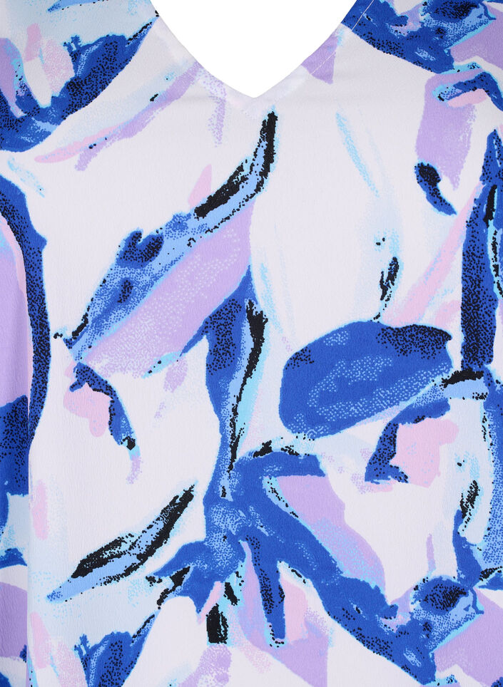 FLASH – Kleid mit V-Ausschnitt und Aufdruck, Snow White Flower, Packshot image number 2