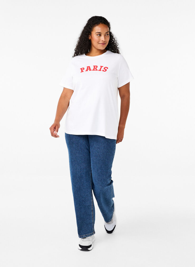 T-Shirt aus Bio-Baumwolle mit Print, Bright White Printet, Model image number 2