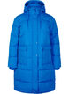 Lange Pufferjacke mit Taschen und Kapuze, Blau, Packshot image number 0