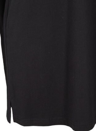 T-Shirt-Kleid aus Baumwolle mit Printdetails, Black w. Black, Packshot image number 3