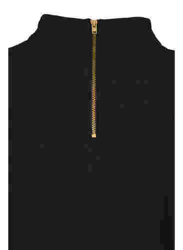Bluse mit hohem Halsausschnitt und 3/4 Ärmeln, Black, Packshot image number 3