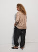 Gestreifte Bluse mit bestickten Blumen, Braun, Model image number 2