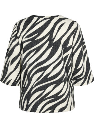 Bluse mit 3/4-Ärmeln und Zebramuster, White Zebra, Packshot image number 1