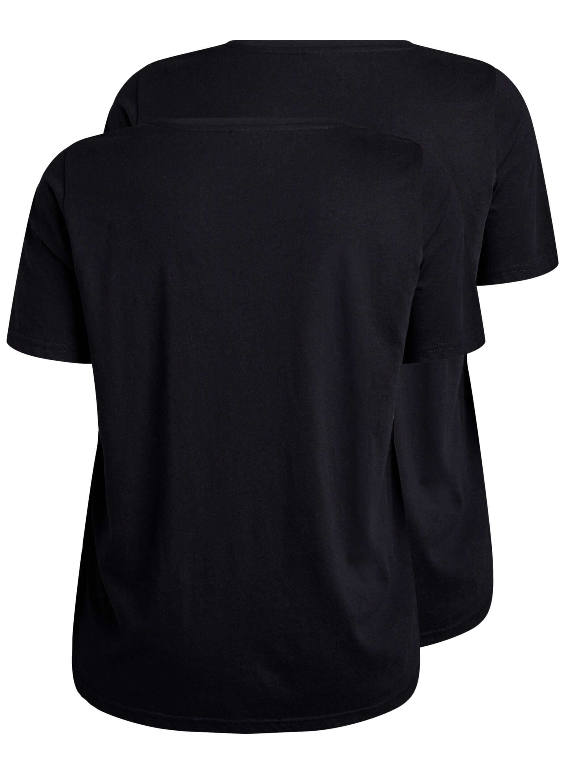 Zizzi2er-Pack T-Shirts mit V-Ausschnitt, Schwarz, Packshot image number 1