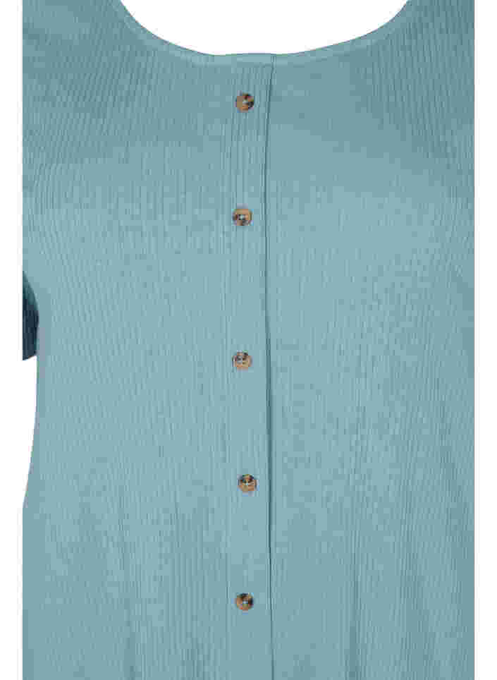 Kurzarm T-Shirt mit Knöpfen, Goblin Blue, Packshot image number 2