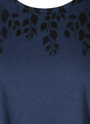 T-Shirt aus Baumwolle mit Printdetails, Mood Indigo LEAF, Packshot image number 2