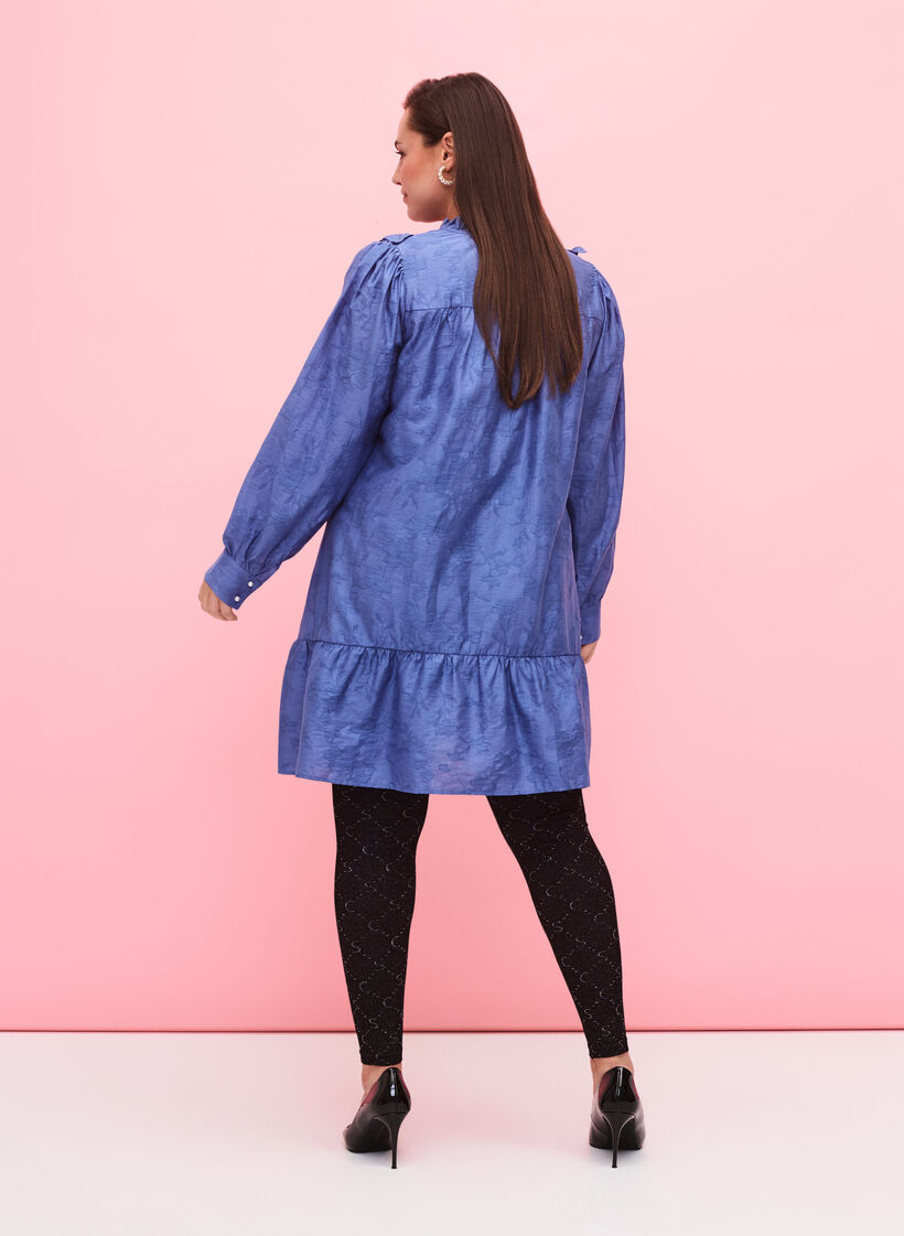 Nahtlose Leggings mit silberfarbenem Muster, Black, Model image number 1