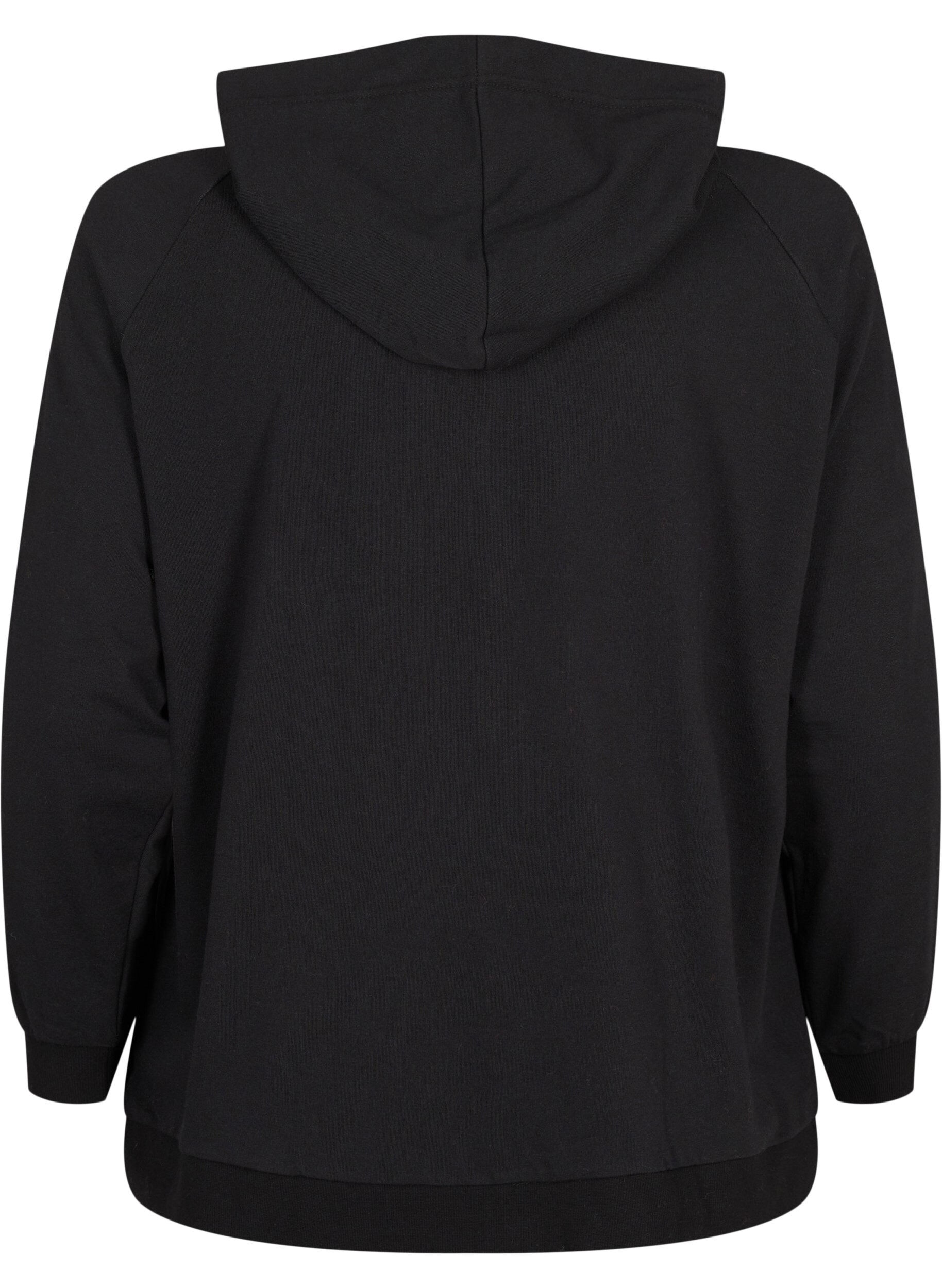 ZizziSweat-Cardigan mit Kapuze und Taschen, Schwarz, Packshot image number 1