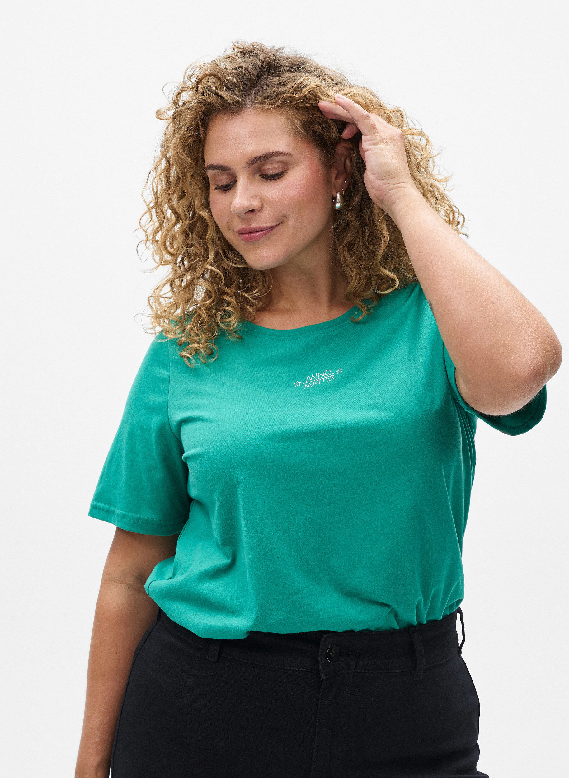 FLASH - T-Shirt mit Print, Gr&uuml;n, Model