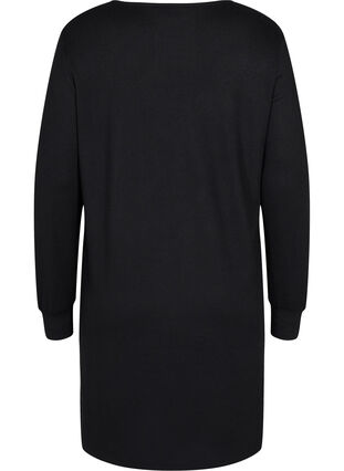 Langärmeliges Kleid mit Spitzendetails, Black, Packshot image number 1