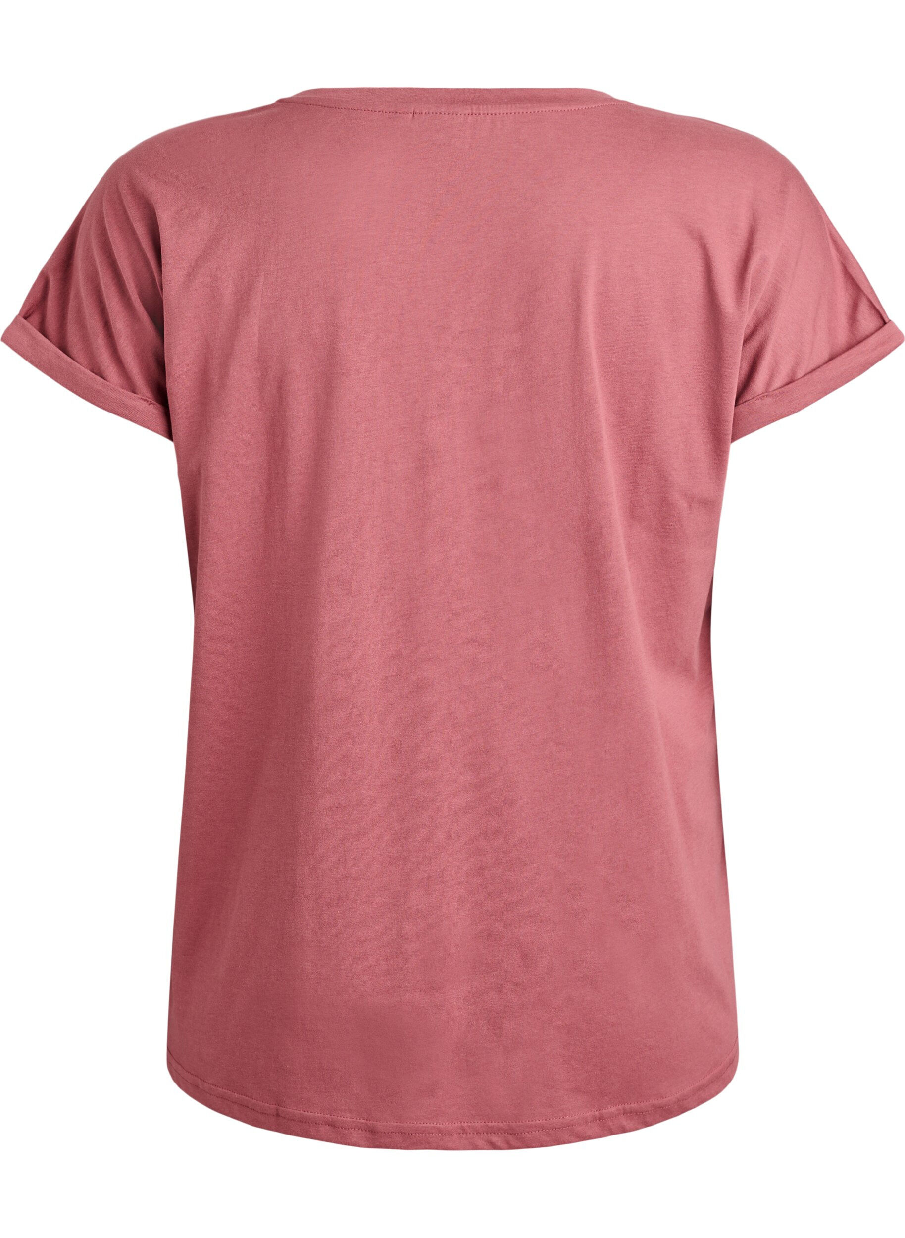 ZizziT-Shirt aus Baumwollmischung mit kurzen &Auml;rmeln, Rot, Packshot image number 1