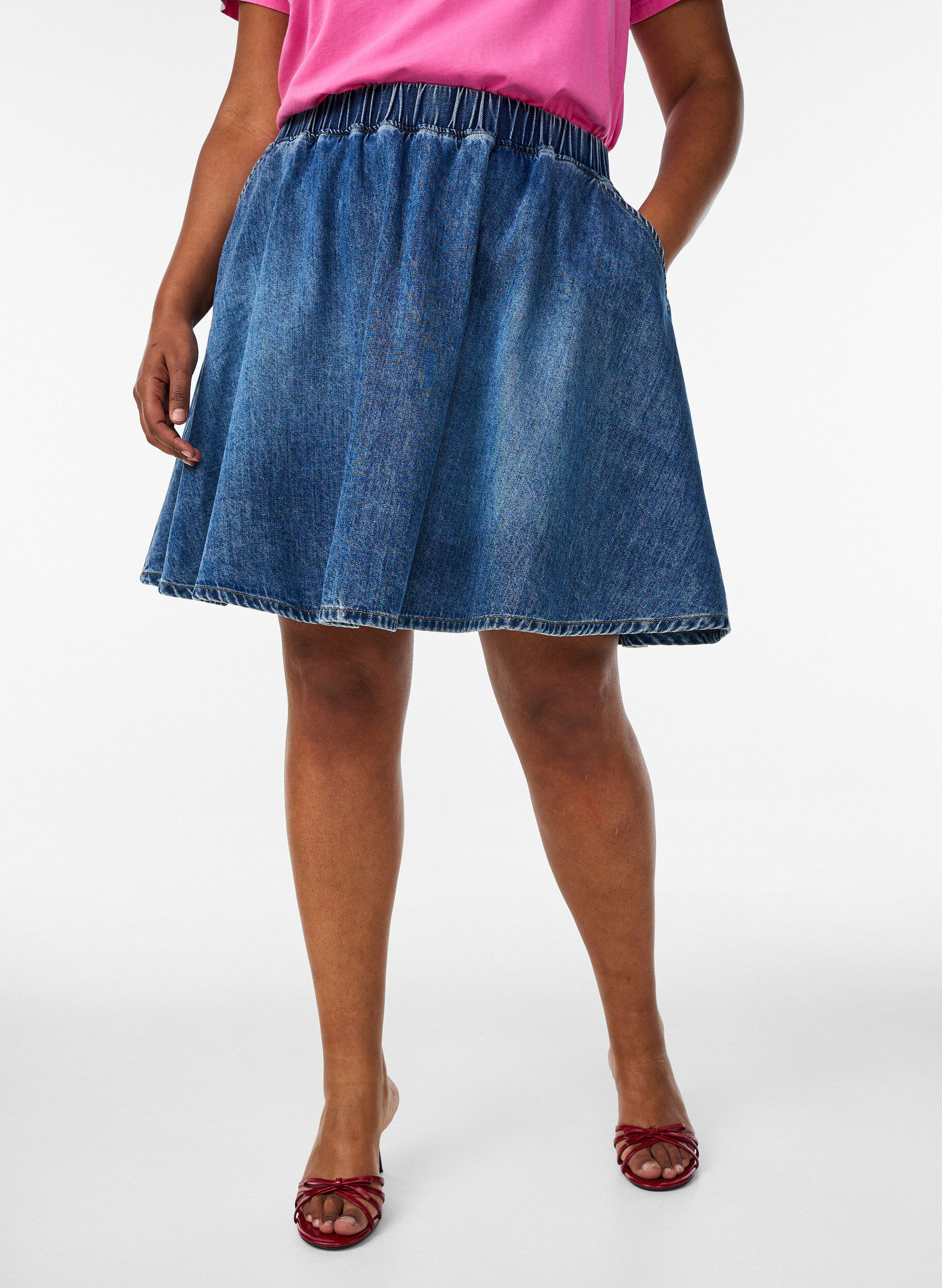 ZizziKurzer Jeans-Skaterrock, Blau, Model image number 3