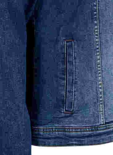 Kurze Denimjacke aus Baumwolle, Blue denim, Packshot image number 3
