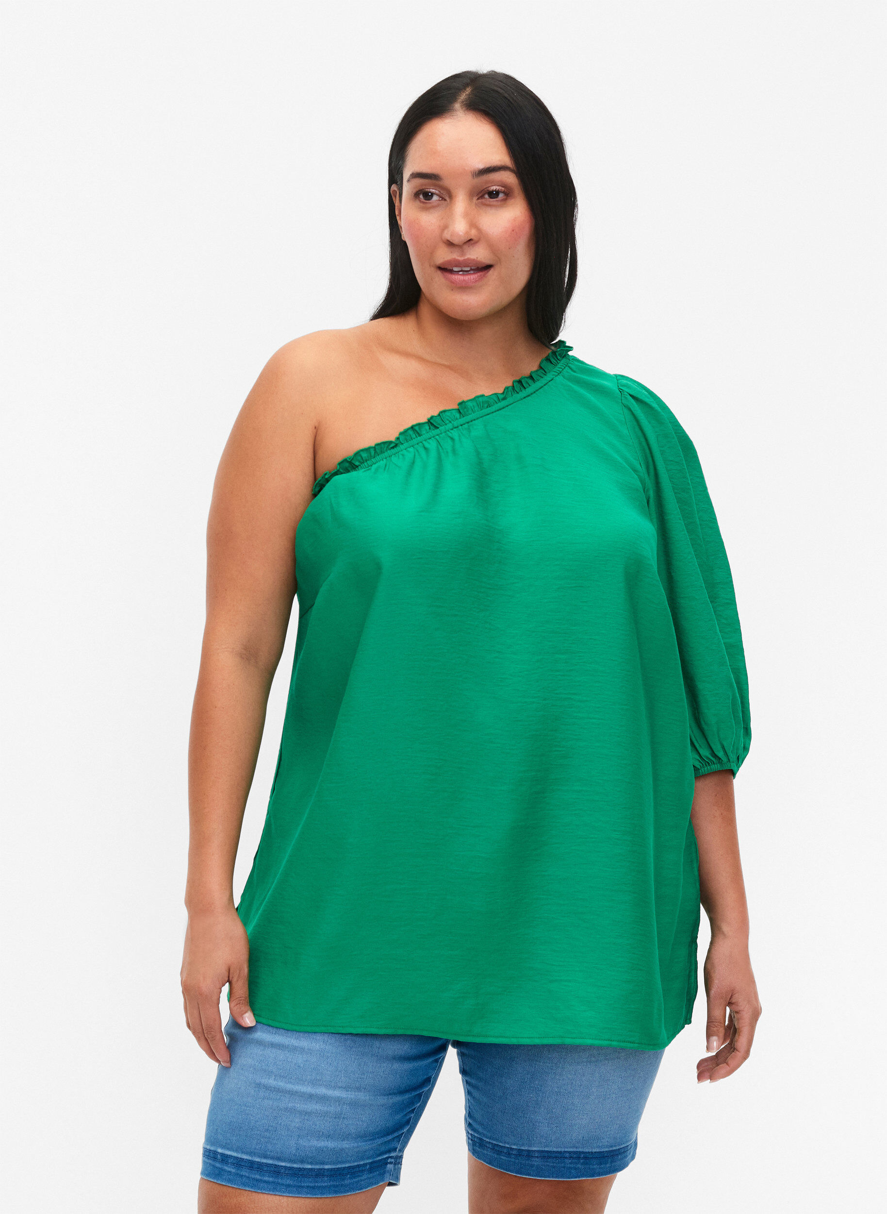 ZizziSchulterbluse aus Viskose, Gr&uuml;n, Model image number 0