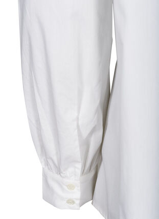 Hemdbluse aus Baumwolle mit großem Kragen, Bright White, Packshot image number 3