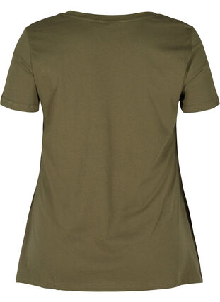 Kurzarm T-Shirt aus Baumwolle mit A-Linie, Ivy Green XOXO, Packshot image number 1