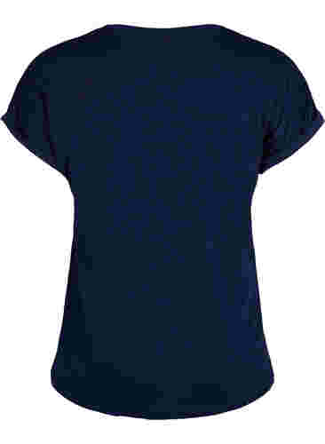 Kurzärmeliges T-Shirt aus einer Baumwollmischung, Navy Blazer, Packshot image number 1
