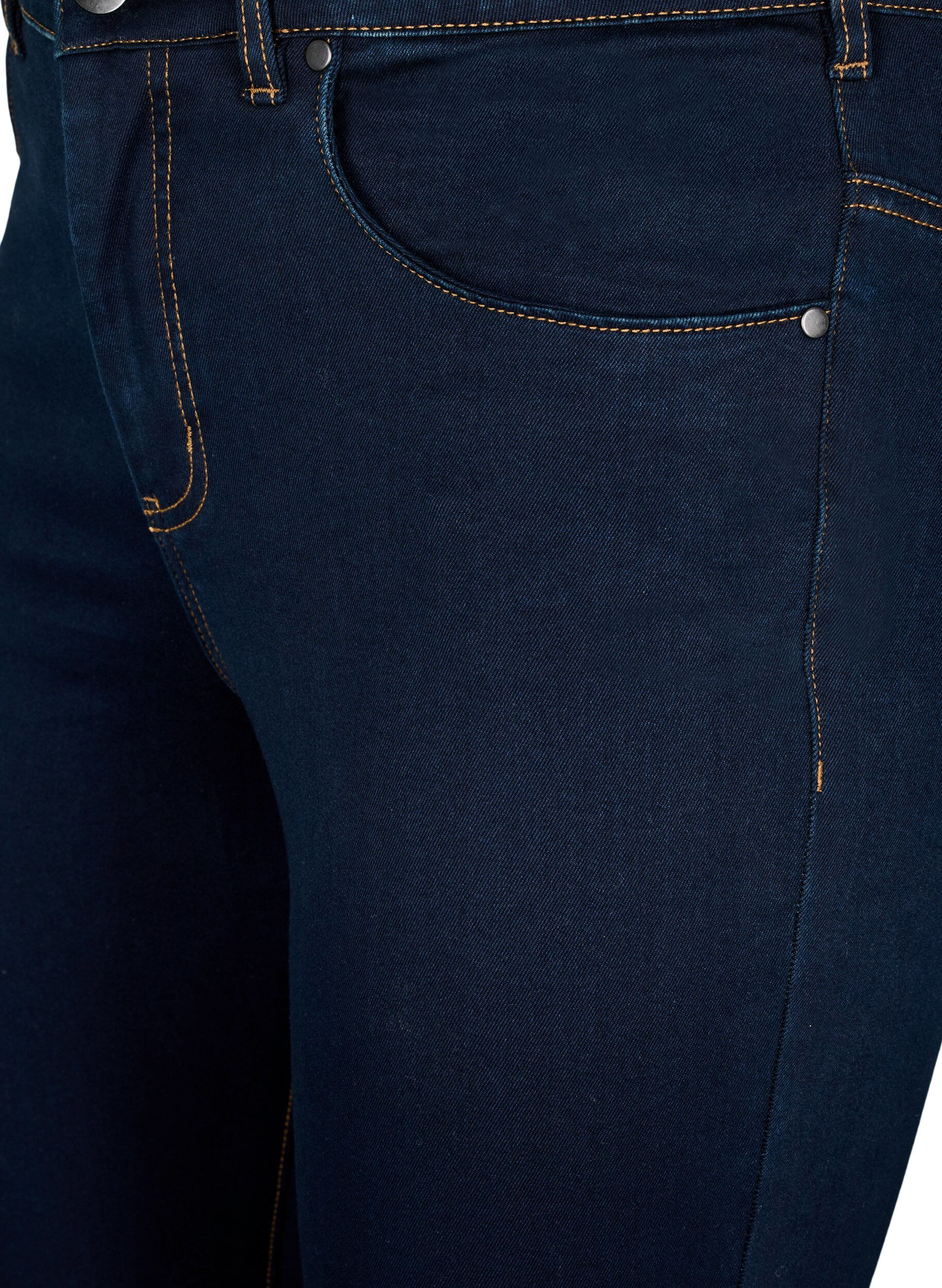 ZizziExtra schmale Amy Jeans mit hoher Taille, Unwashed, Packshot image number 2