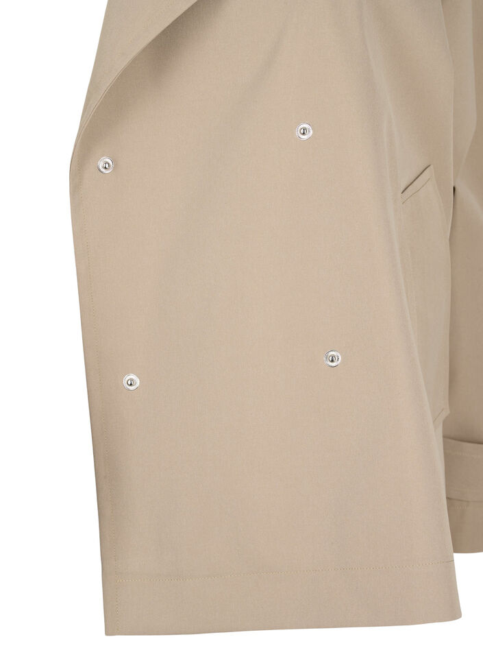 Kurzer Trenchcoat mit Druckknopfverschluss, Coriander, Packshot image number 4