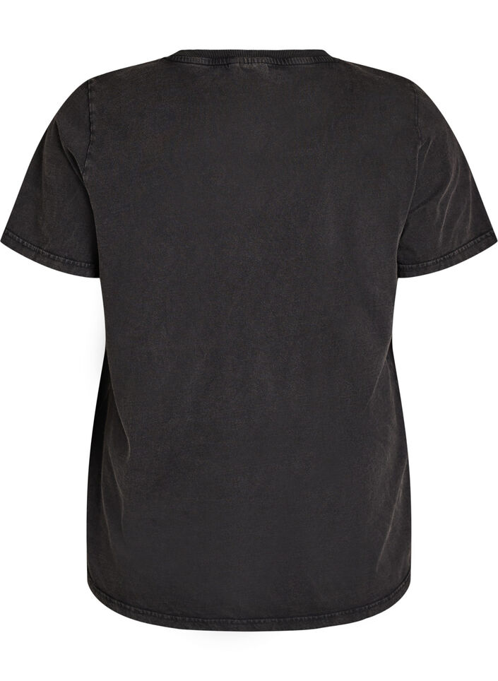 Grafik-T-Shirt aus Bio-Baumwolle, Schwarz, Packshot image number 1
