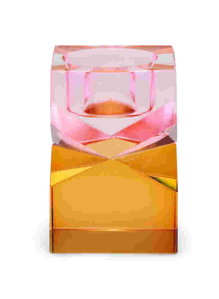 Kerzenständer aus Kristallglas, Pink/Amber, Packshot