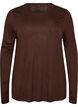 Lang&auml;rmelige Bluse aus Wolle und Viskose, Braun, Packshot image number 0