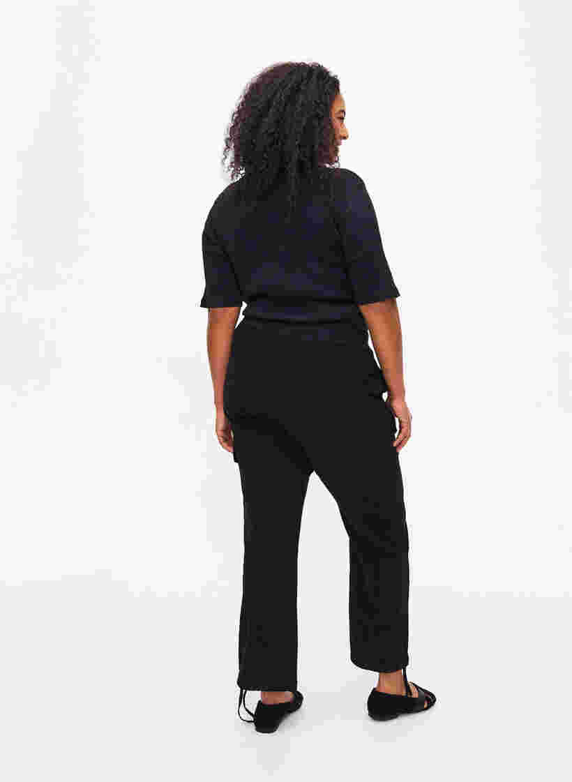 Lockere Hose aus Baumwolle, Black, Model image number 1