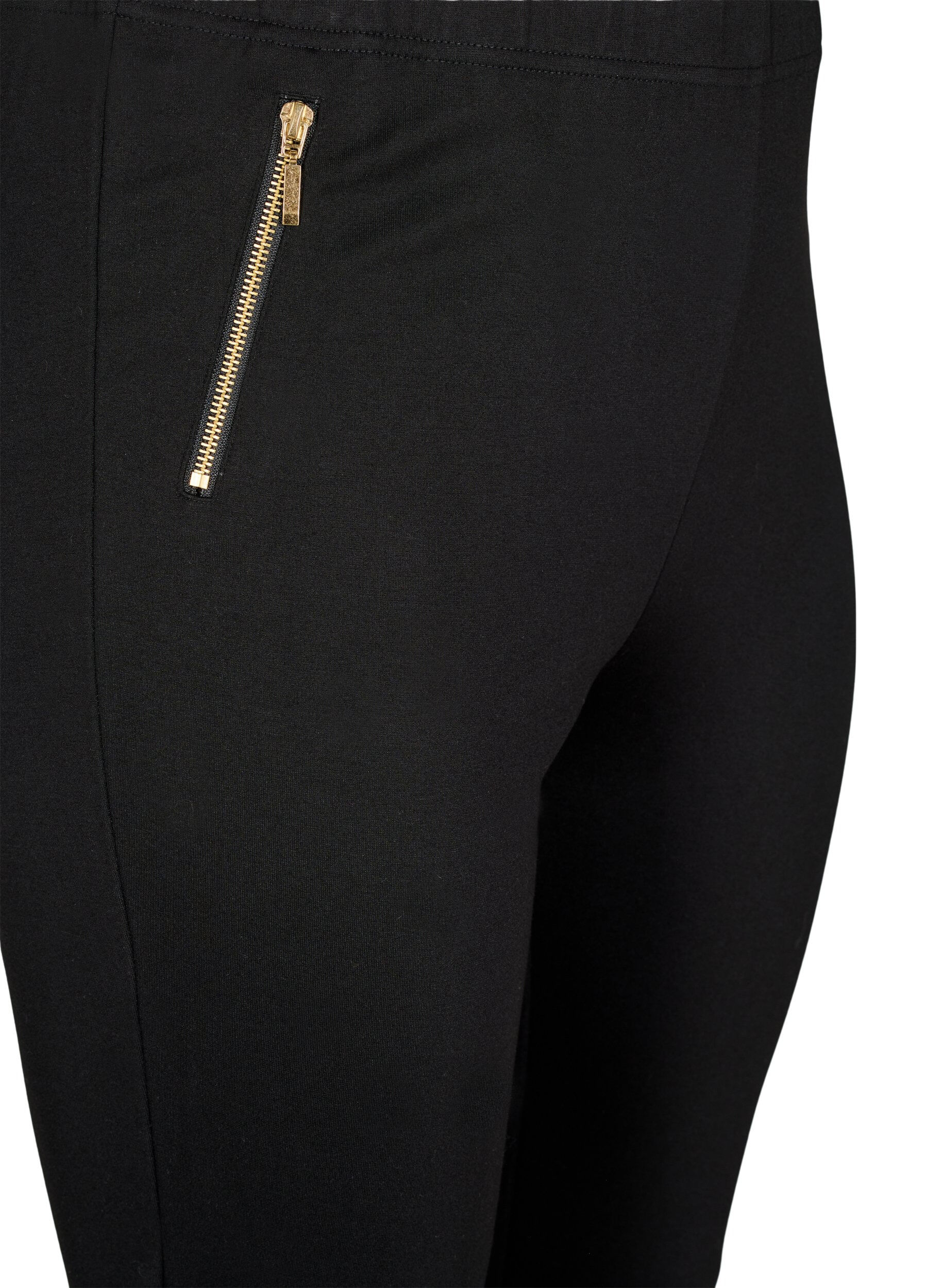 ZizziLeggings aus Viskose mit Rei&szlig;verschlussdetail, Schwarz, Packshot image number 2