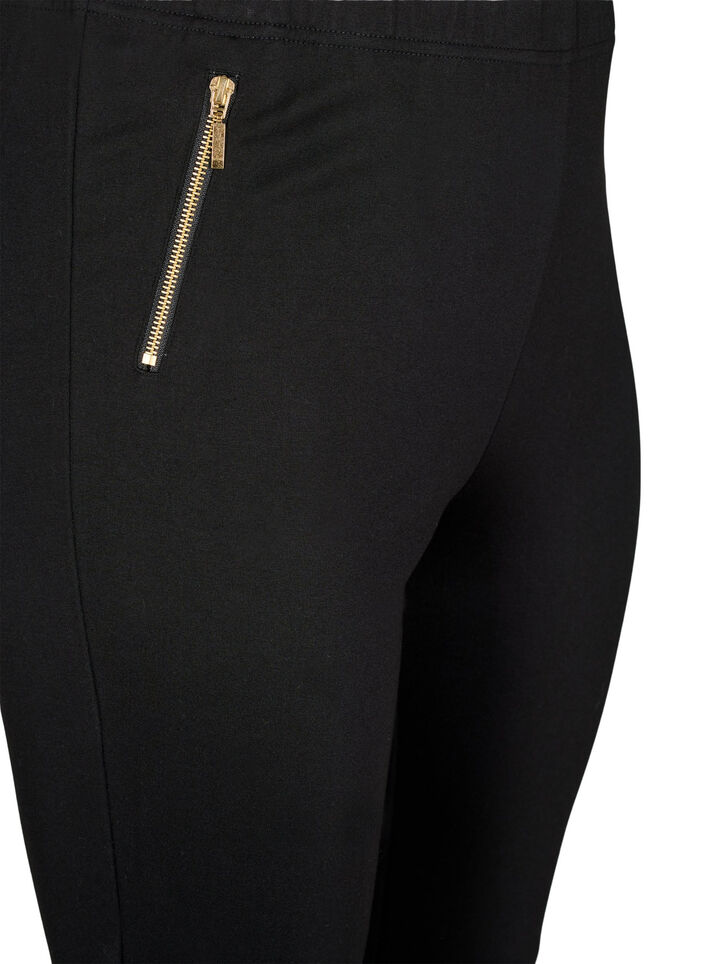 Leggings aus Viskose mit Reißverschlussdetail, Schwarz, Packshot image number 2