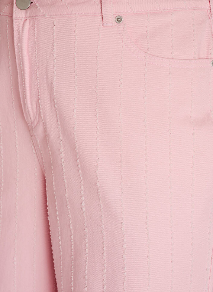 Myra Jeans aus farbigem Denim mit weiter Passform und strukturiertem Muster, Rot, Packshot image number 2