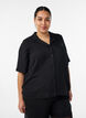 Gepunktete Hemdbluse mit Revers, Schwarz, Model image number 0