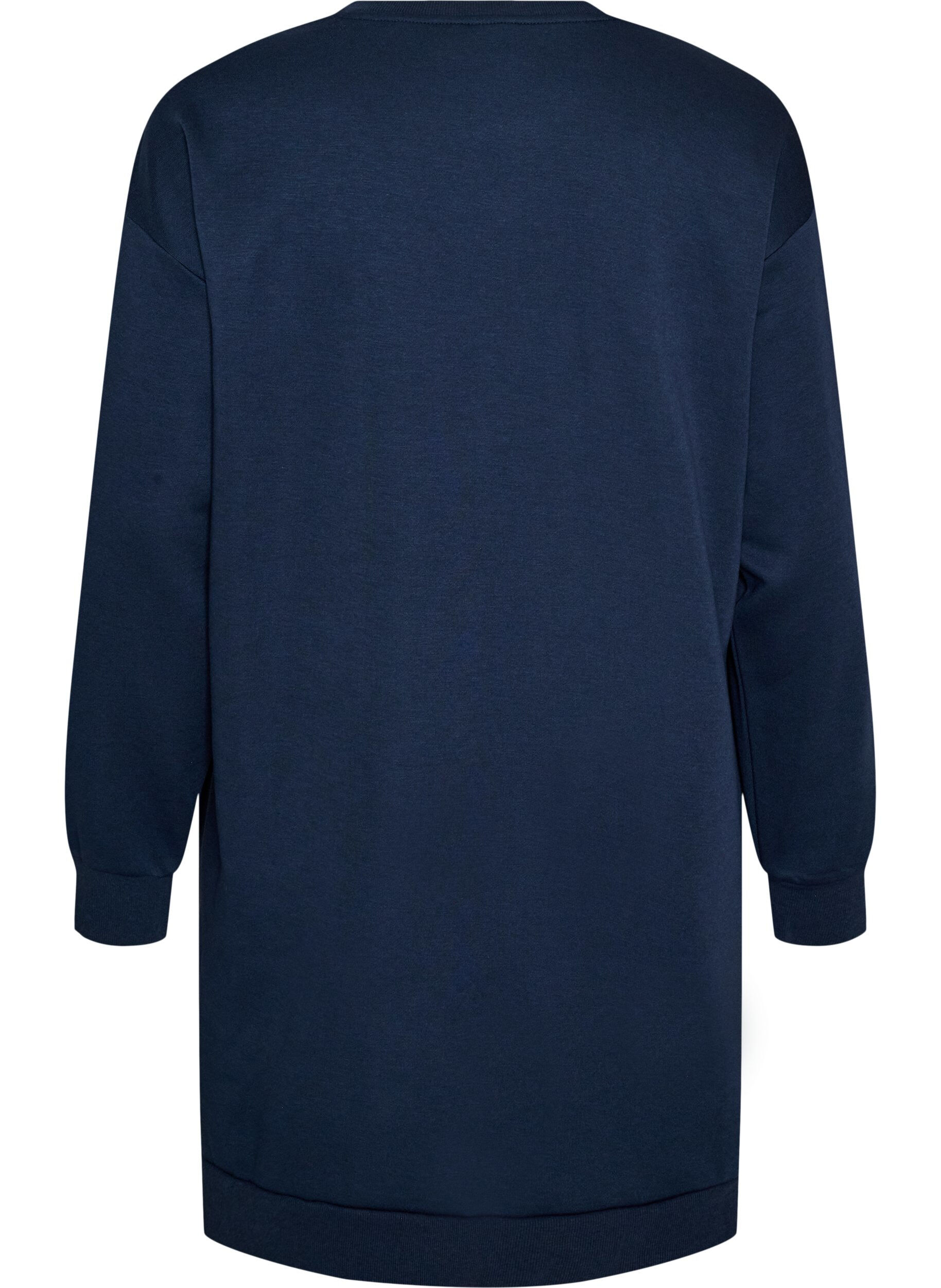 ZizziLockeres Sweatkleid mit Taschen, Blau, Packshot image number 1