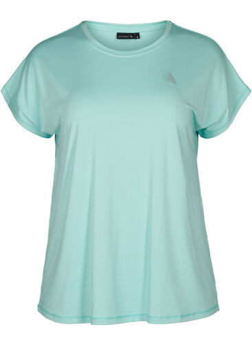 Einfarbiges Trainings-T-Shirt, Aruba Blue, Packshot image number 0