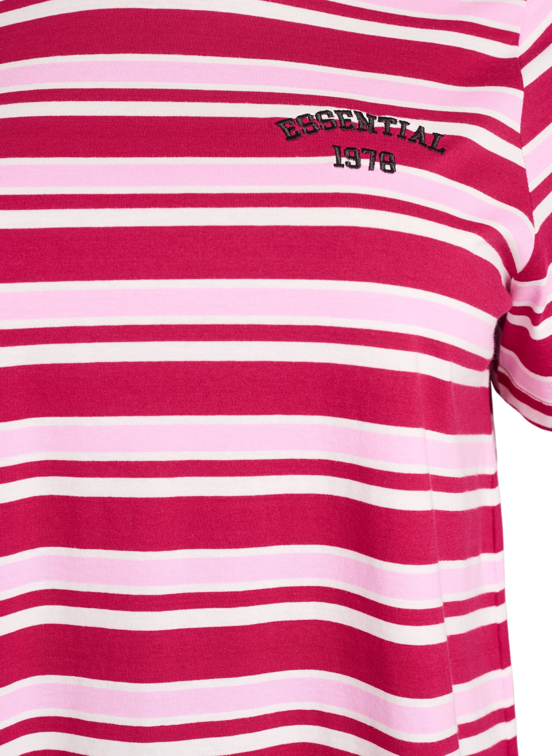 ZizziT-Shirt aus Baumwolle mit Streifen, Rot, Packshot image number 2