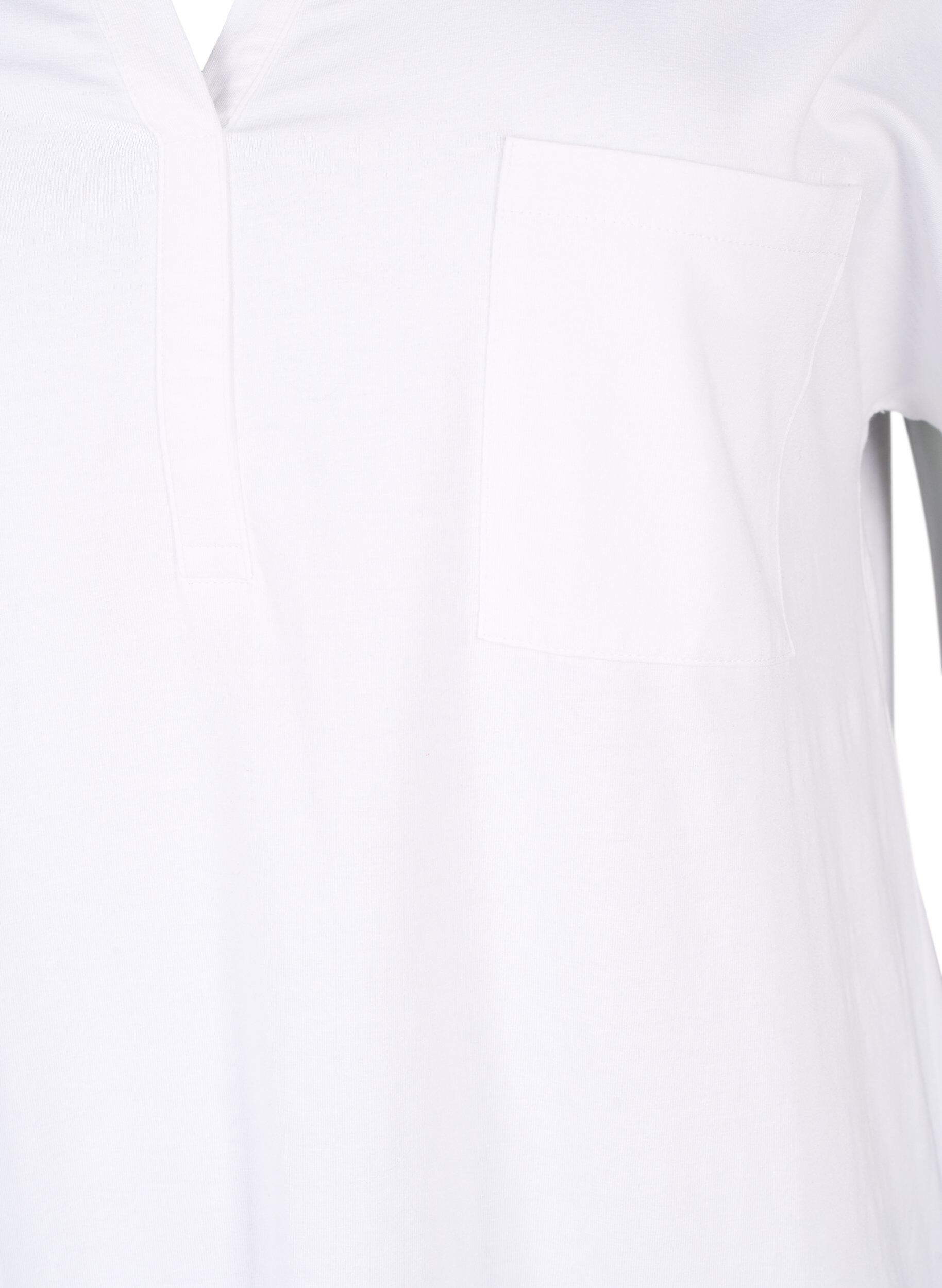 ZizziT-Shirt mit V-Ausschnitt und Brusttasche, Bright White, Packshot image number 2