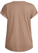 Kurz&auml;rmeliges T-Shirt aus Baumwollmischgewebe, Braun, Packshot image number 1