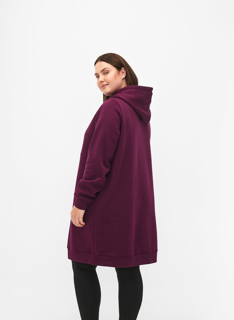 Sportliches Sweatshirtkleid mit Kapuze, Pickled Beet/SilverP, Model image number 1