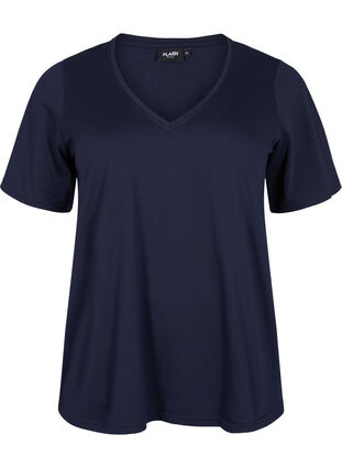 FLASH - 2er-Pack T-Shirts mit V-Ausschnitt, Navy Blazer/Black, Packshot image number 2