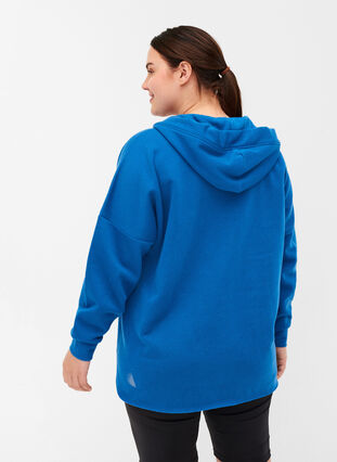 Sweatshirt mit Kapuze und Schlitz, Daphne Blue, Model image number 1