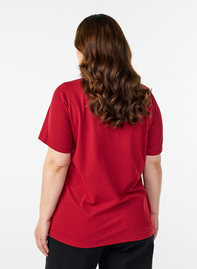 T-Shirt mit Print, Rot, Model image number 2